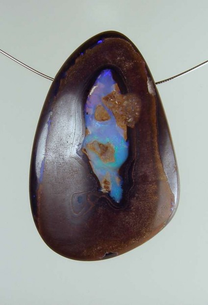 Boulder opal pendant - 6.4 x 4.0cm boulder opal bead
