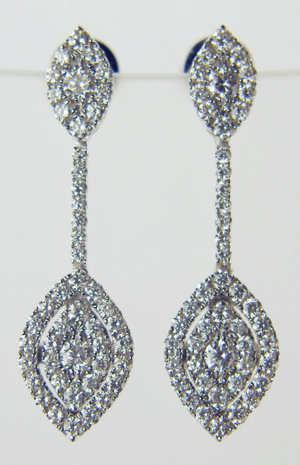 Delicate diamond drop earrings - 0.88ct round brilliant cut diamonds in G colour VS clarity set as earrings in 18ct white gold. These earrings are in our twenty year anniversary sale and now cost £688.5