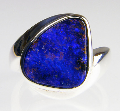 Boulder opal ring - Boulder opal ring in silver